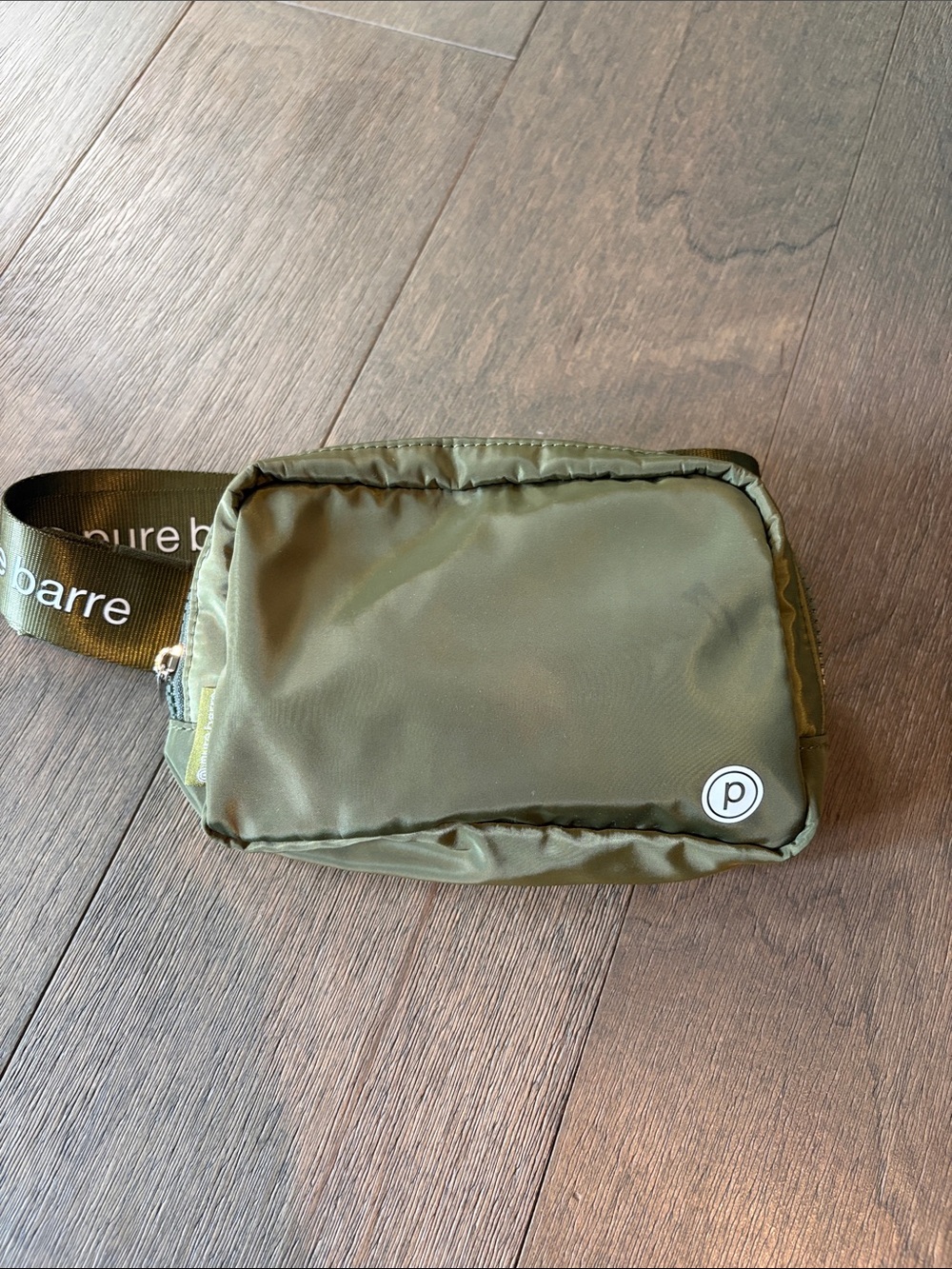 Pure Barre Olive Waist Pouch with Branded Strap